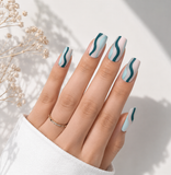 Wavy Tide high quality matte gel ex press on nails set