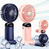 Rechargeable Hand Fan with LED Display
