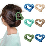 Korean heart matte Egg medium Candy color Hair Claw clips catcher