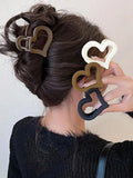 Korean heart matte Egg medium Candy color Hair Claw clips catcher